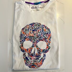 Robert Graham XL T-shirt with multicolored skull front and RG on back